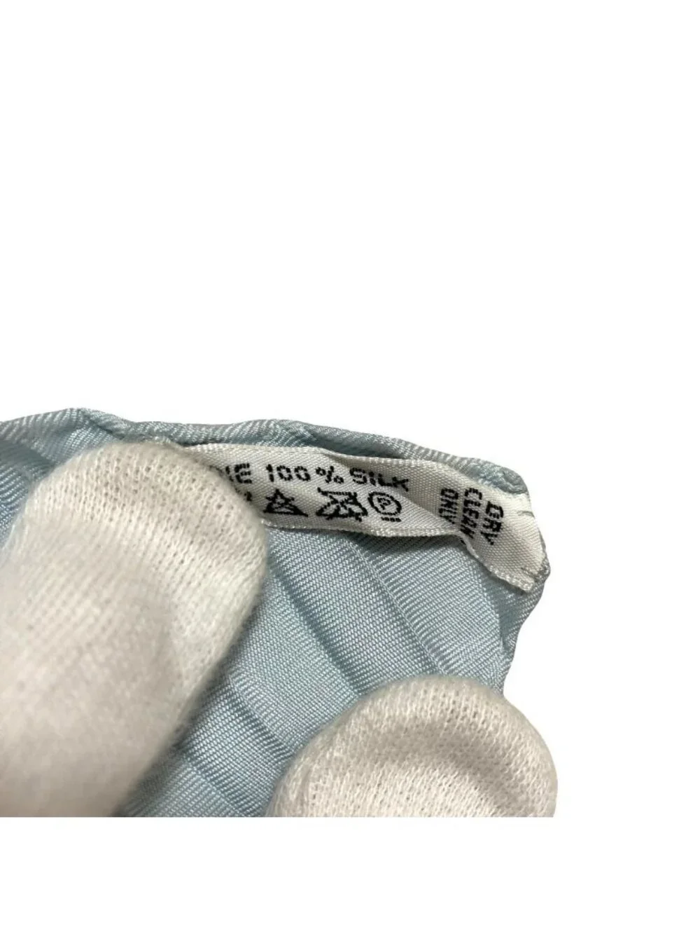 Hermes Pleated Carre 90 Neige D'antan Last Year's Snow Scarf Blue